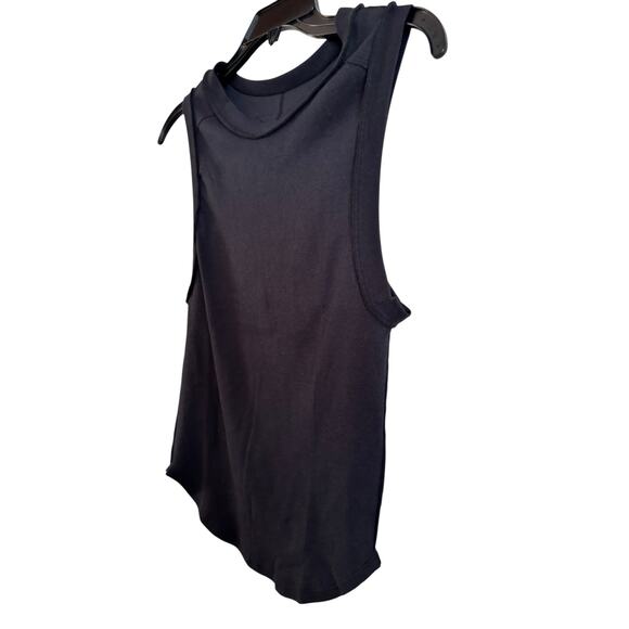 Free People We The Free Kate Tank Black Size Medium Cotton Ribbed Essential - Picture 3 of 5